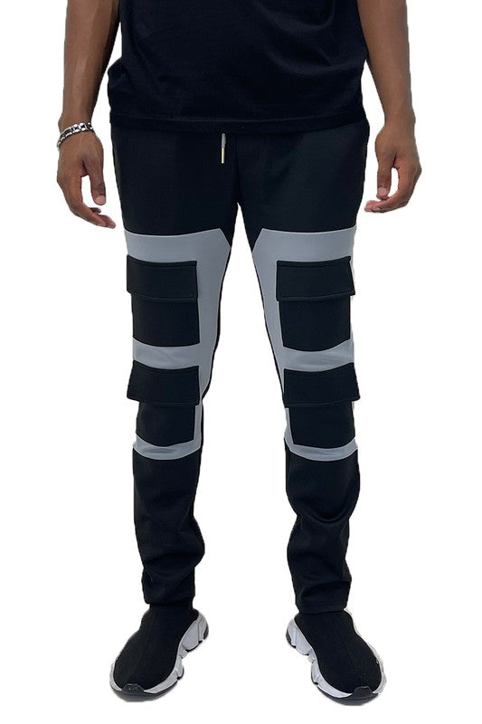SQUARE BLOCK TRACK PANTS GREY