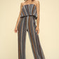 Womens Two Piece Set Flowy Strapless Crop Top, High Waist Palazzo Pants