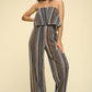 Womens Two Piece Set Flowy Strapless Crop Top, High Waist Palazzo Pants