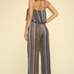 Womens Two Piece Set Flowy Strapless Crop Top, High Waist Palazzo Pants