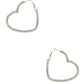 Rhinestone 5mm Side Crystal Heart Hoop Earring