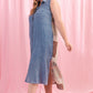 Sleeveless Denim Maxi Shirt Dress