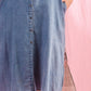 Sleeveless Denim Maxi Shirt Dress