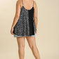 Linen Blend Mixed Animal Print Adjustable Spaghetti Strap Top