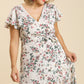 Floral Print Wrapped Short Ruffle Sleeve Maxi Dress With No Lining