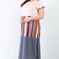 Plus Pink Print Colorblock Maxi Dress