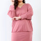 Plus Cut-out Neck Details Dolman Midi Sleeve Mini Dress