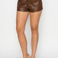 Pocketed High-rise Faux Leather Shorts