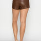 Pocketed High-rise Faux Leather Shorts