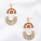 Wood Acetate Oval Dangle Earring
