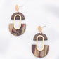 Wood Acetate Oval Dangle Earring