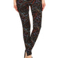 Multicolored Scribble Print, High Waisted Leggings In A Fitted Style With And Elastic Waist