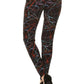Multicolored Scribble Print, High Waisted Leggings In A Fitted Style With And Elastic Waist