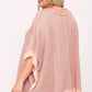 Light Knit And Woven Mixed Boxy Top With Poncho Sleeve