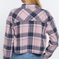 Long Slv Plaid Jacquard Crop Shirt