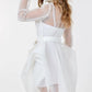 Side Tacking Waist Tie Mesh Coat