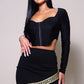 Geo Trim Crossed Front Hem Mini Skirt