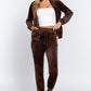 Faux Fur Jacket & Jogger Pants Set