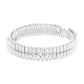 Crystal Square Double Row Cuff Bracelet