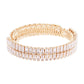 Crystal Square Double Row Cuff Bracelet